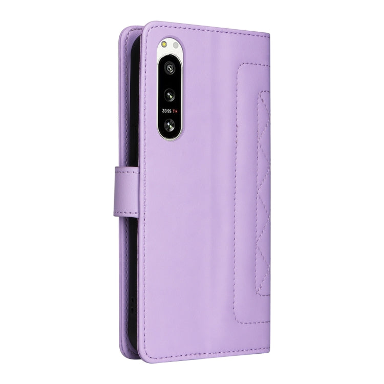 For Sony Xperia 5 IV Diamond Lattice Leather Flip Phone Case