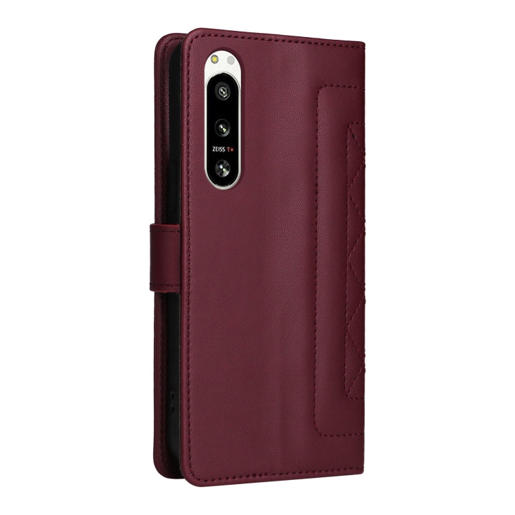 For Sony Xperia 5 IV Diamond Lattice Leather Flip Phone Case