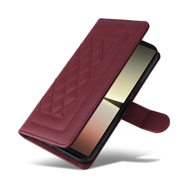 For Sony Xperia 5 IV Diamond Lattice Leather Flip Phone Case