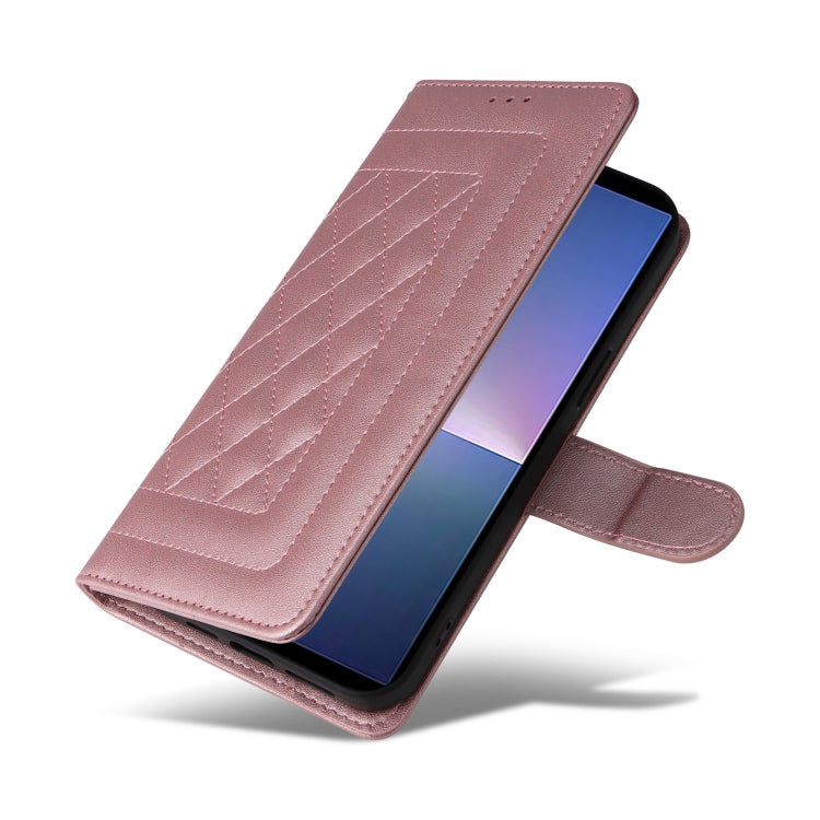 For Sony Xperia 5 V Diamond Lattice Leather Flip Phone Case