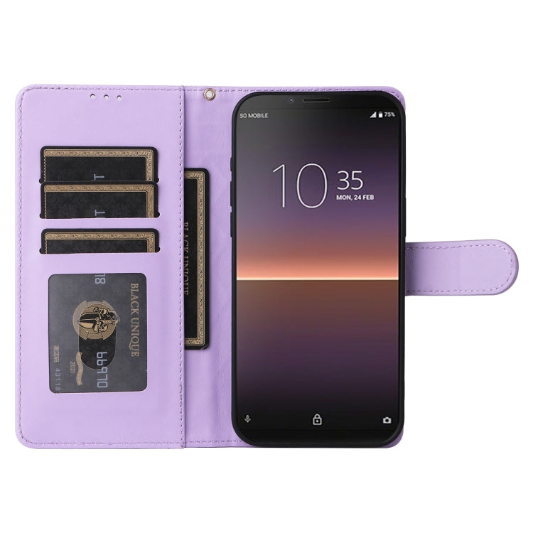 For Sony Xperia 10 II Diamond Lattice Leather Flip Phone Case