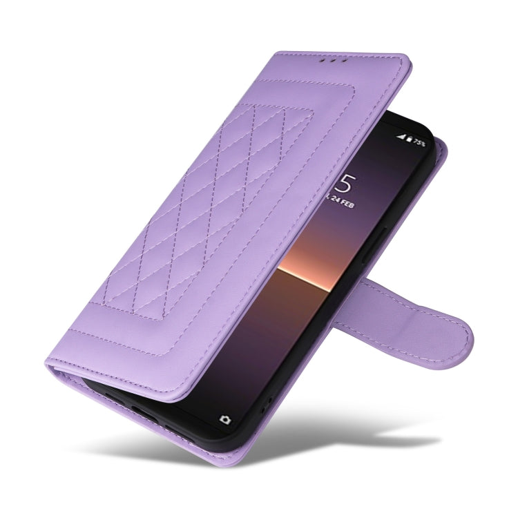 For Sony Xperia 10 II Diamond Lattice Leather Flip Phone Case