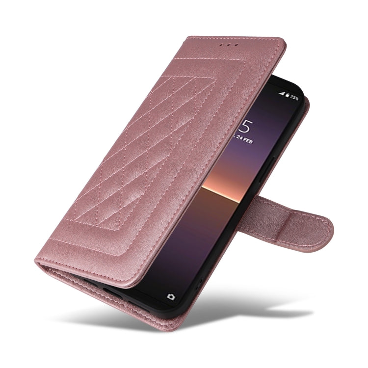 For Sony Xperia 10 II Diamond Lattice Leather Flip Phone Case