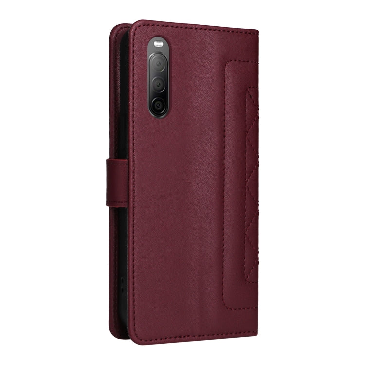 For Sony Xperia 10 II Diamond Lattice Leather Flip Phone Case