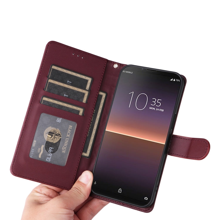 For Sony Xperia 10 II Diamond Lattice Leather Flip Phone Case