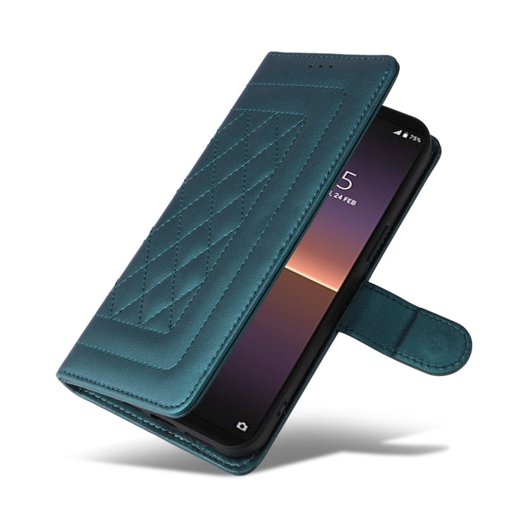 For Sony Xperia 10 II Diamond Lattice Leather Flip Phone Case