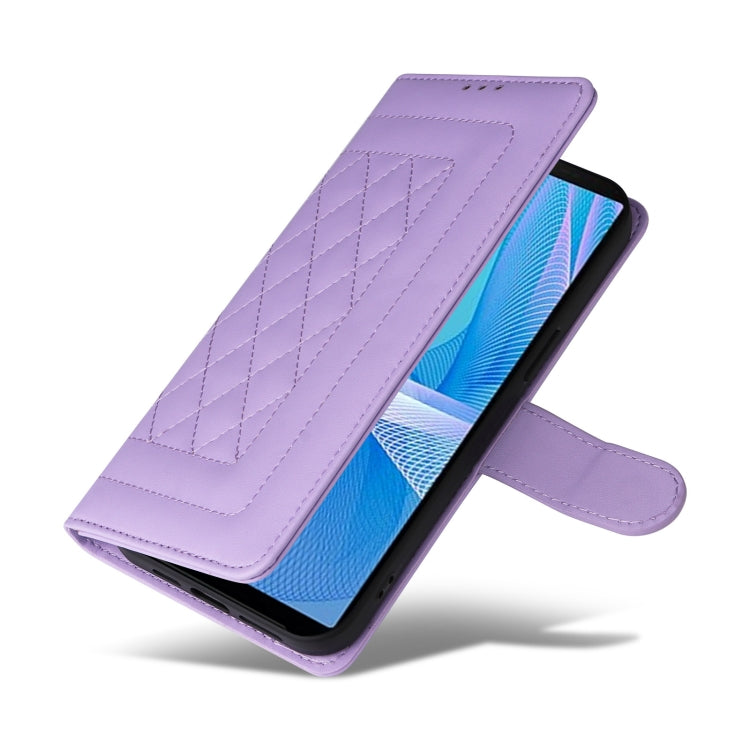 For Sony Xperia 10 III Diamond Lattice Leather Flip Phone Case
