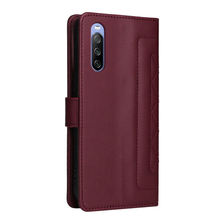 For Sony Xperia 10 III Diamond Lattice Leather Flip Phone Case
