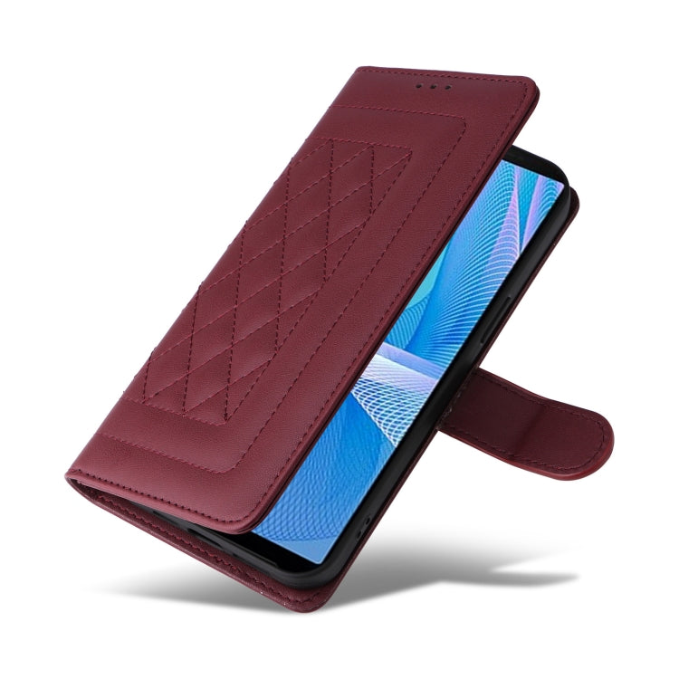 For Sony Xperia 10 III Diamond Lattice Leather Flip Phone Case