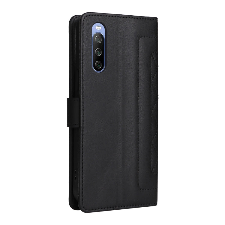 For Sony Xperia 10 III Diamond Lattice Leather Flip Phone Case