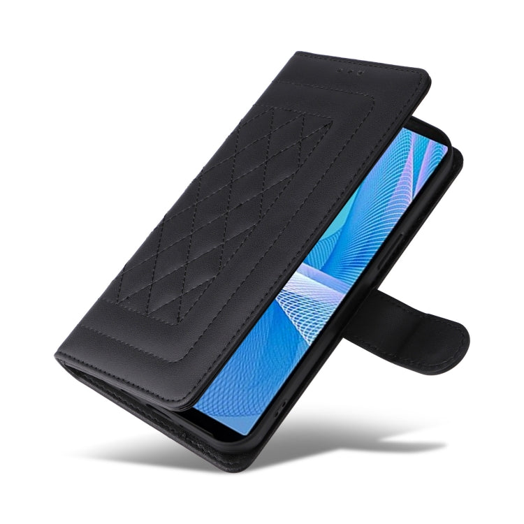 For Sony Xperia 10 III Diamond Lattice Leather Flip Phone Case
