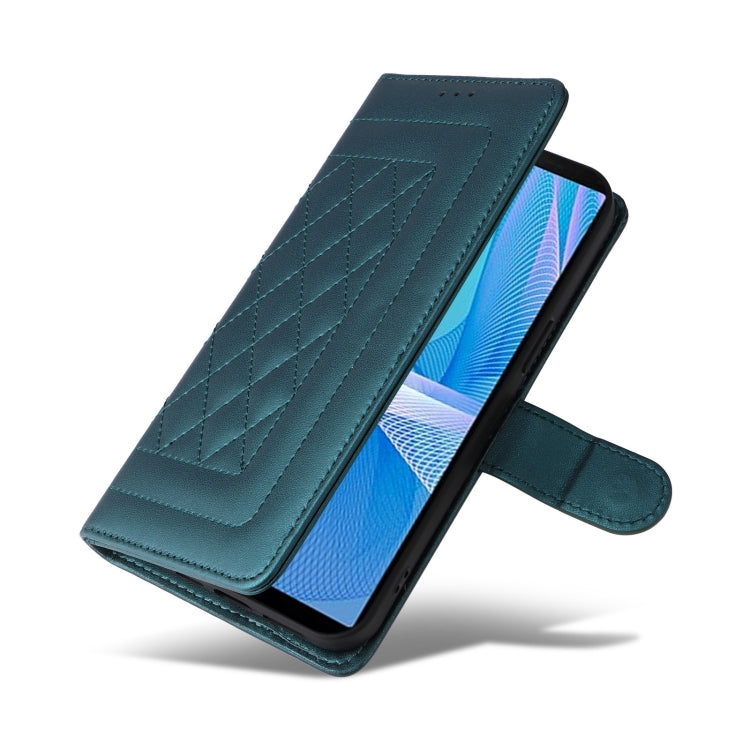 For Sony Xperia 10 III Diamond Lattice Leather Flip Phone Case