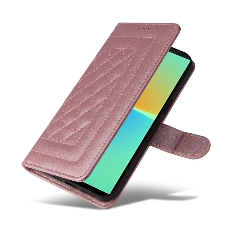 For Sony Xperia 10 IV Diamond Lattice Leather Flip Phone Case