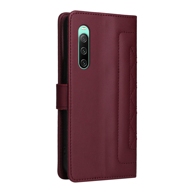 For Sony Xperia 10 IV Diamond Lattice Leather Flip Phone Case
