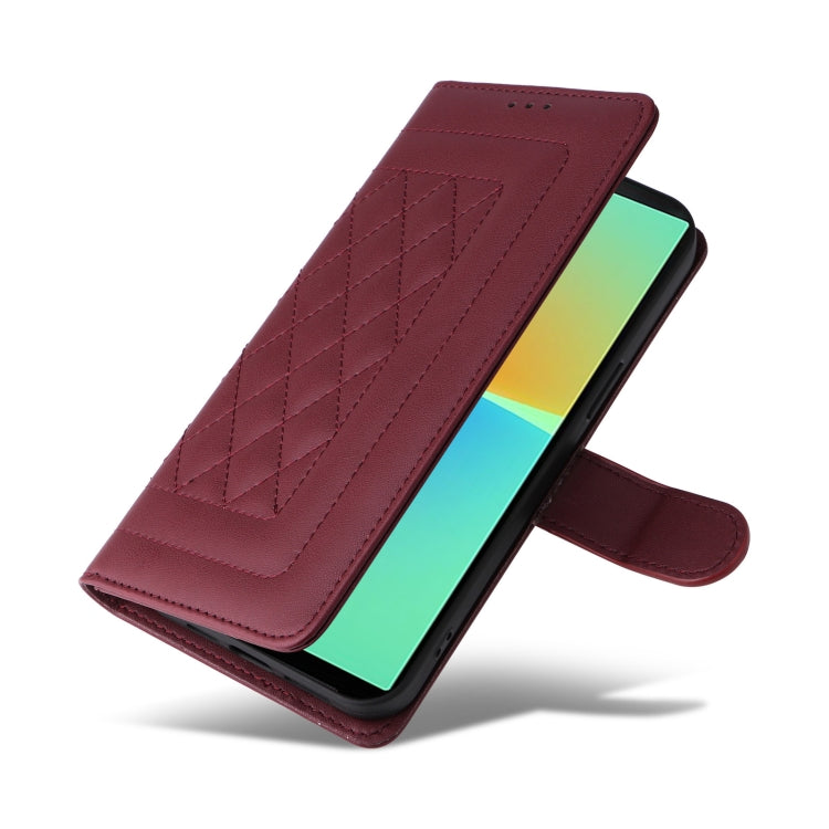 For Sony Xperia 10 IV Diamond Lattice Leather Flip Phone Case