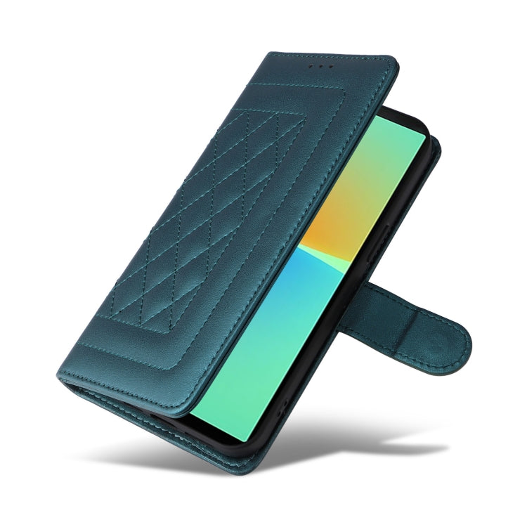 For Sony Xperia 10 IV Diamond Lattice Leather Flip Phone Case