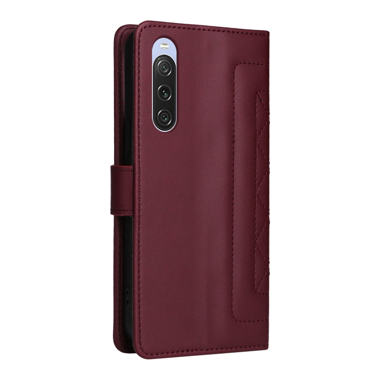 For Sony Xperia 10 V Diamond Lattice Leather Flip Phone Case
