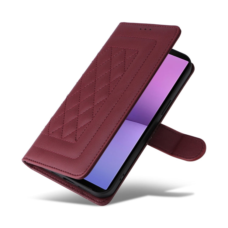 For Sony Xperia 10 V Diamond Lattice Leather Flip Phone Case
