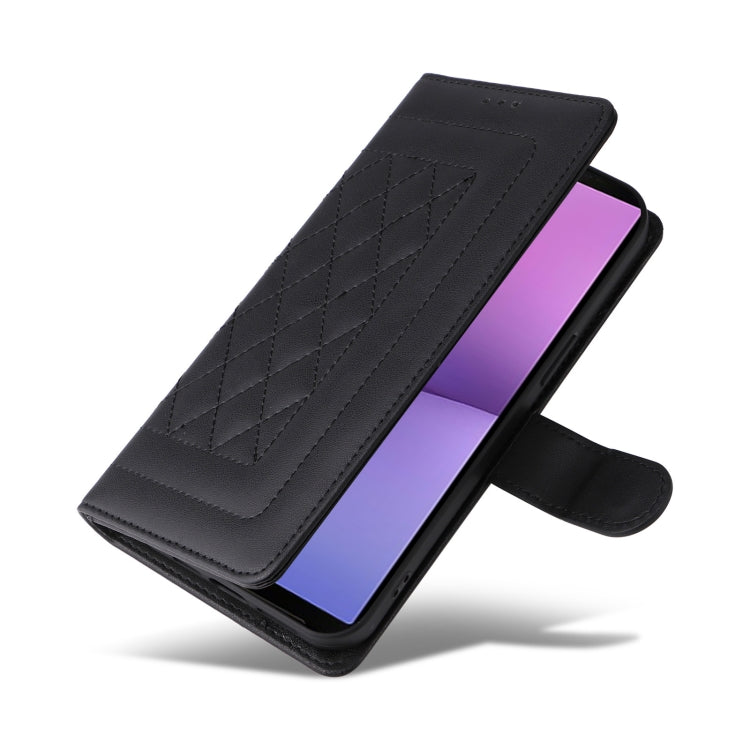 For Sony Xperia 10 V Diamond Lattice Leather Flip Phone Case