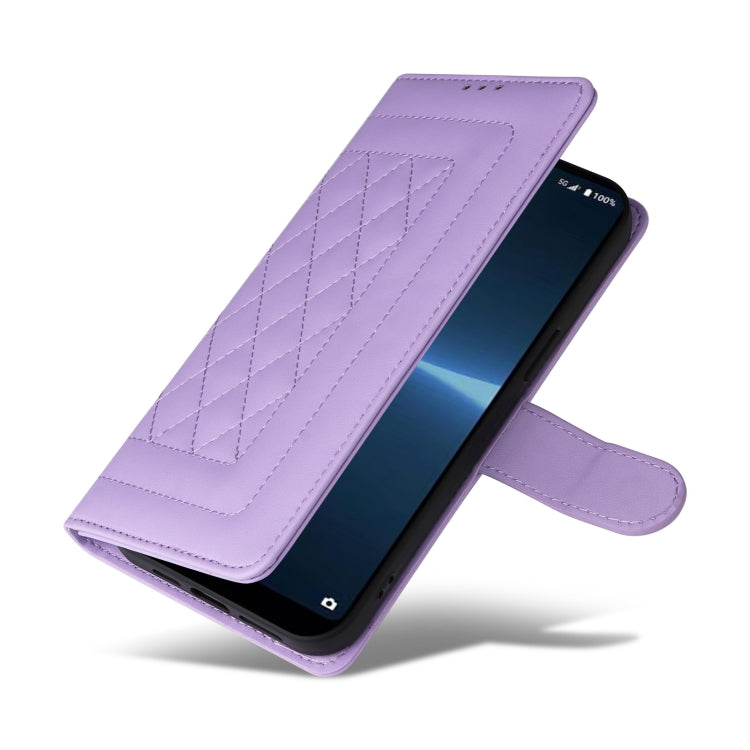 For Sony Xperia Ace III Diamond Lattice Leather Flip Phone Case