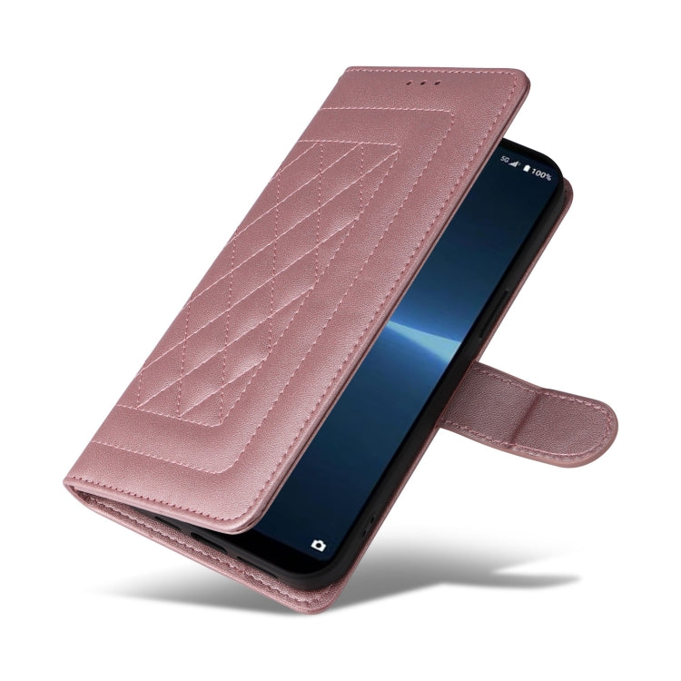 For Sony Xperia Ace III Diamond Lattice Leather Flip Phone Case