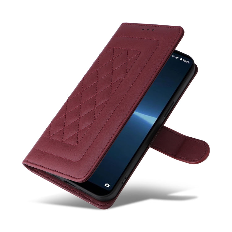 For Sony Xperia Ace III Diamond Lattice Leather Flip Phone Case