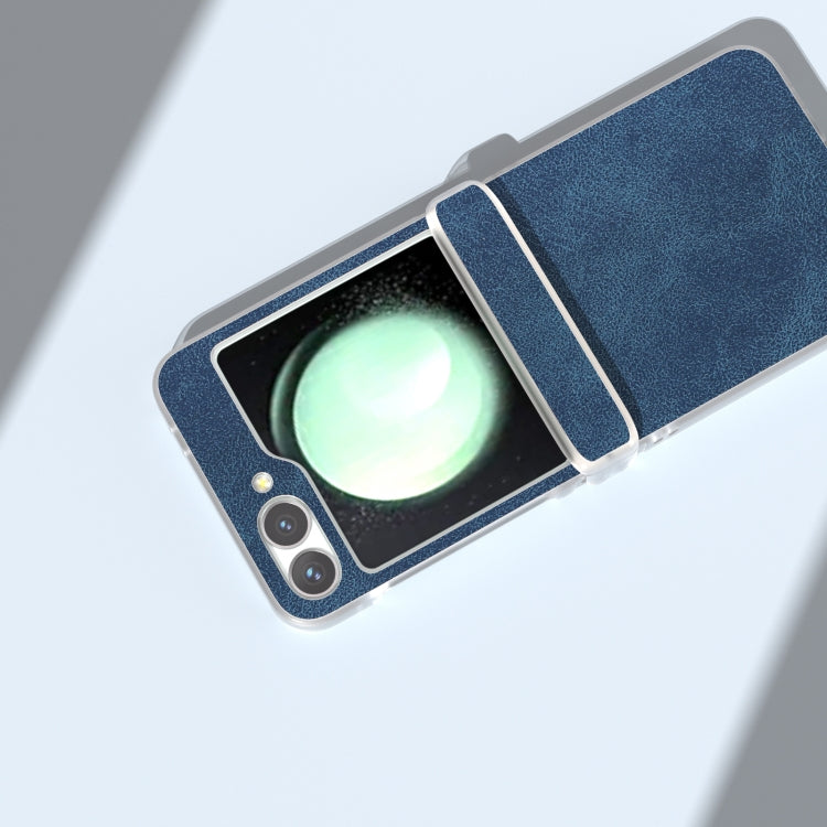 For Samsung Galaxy Z Flip5 5G PU Leather Frosted Transparent Edge Phone Case