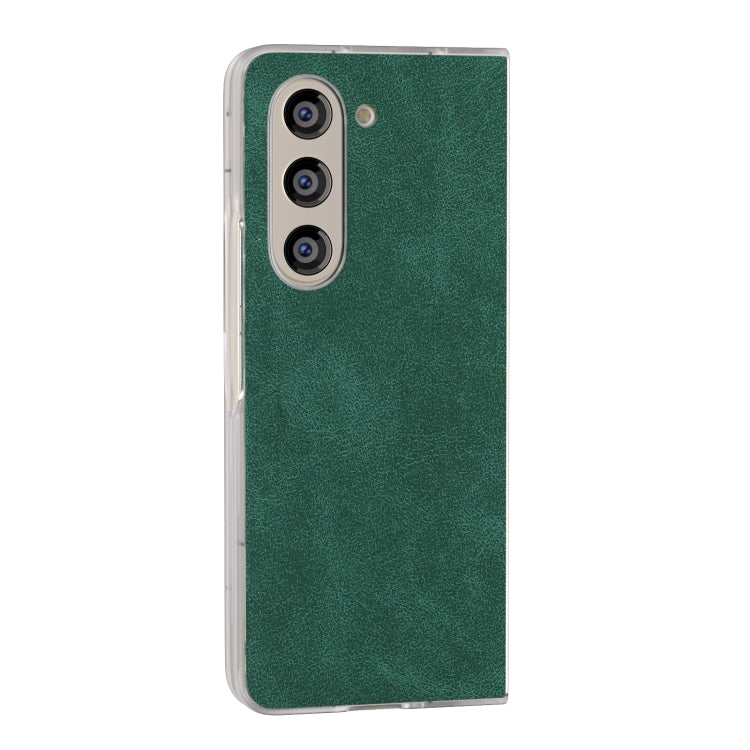 For Samsung Galaxy Z Fold5 5G PU Leather Frosted Transparent Edge Phone Case