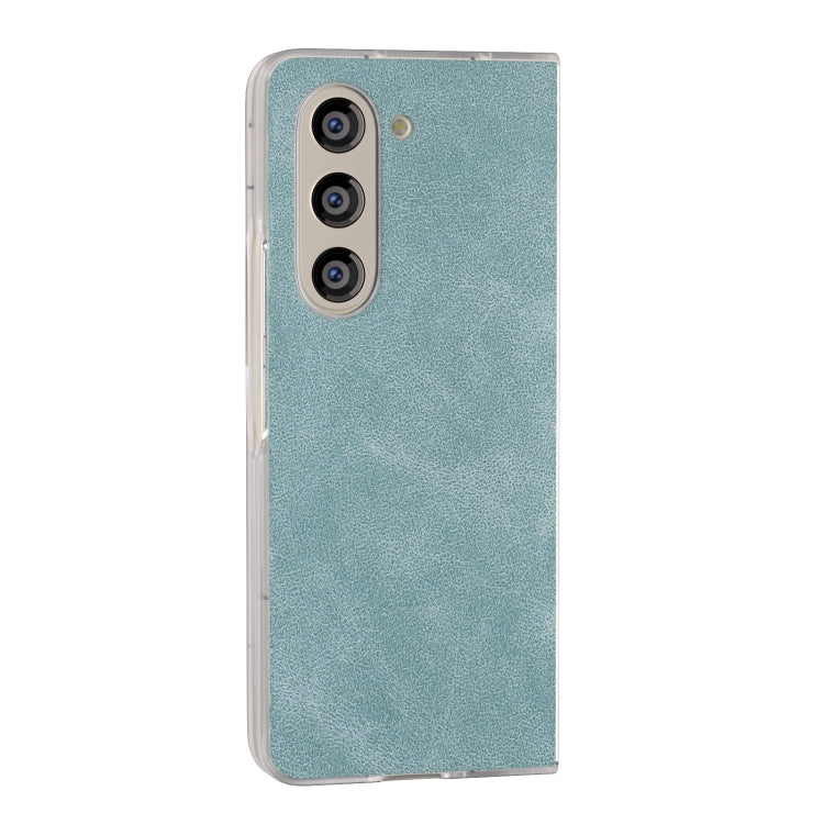 For Samsung Galaxy Z Fold5 5G PU Leather Frosted Transparent Edge Phone Case