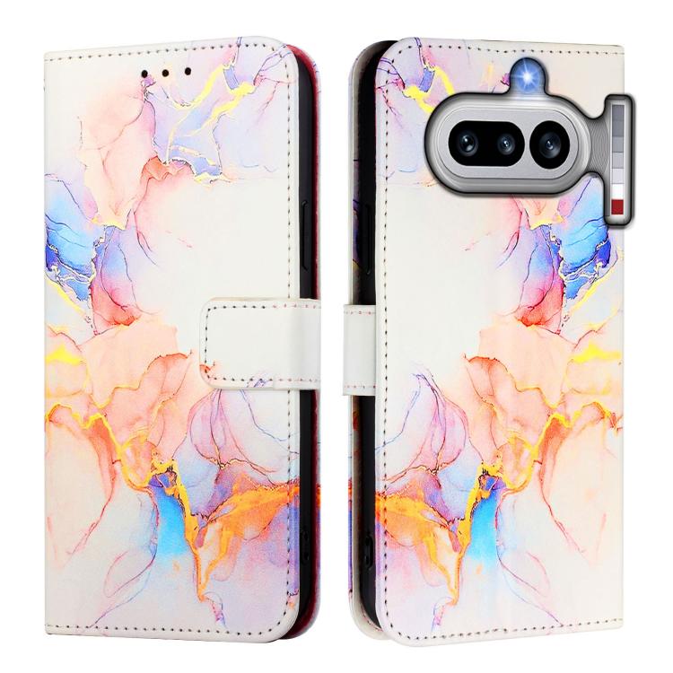 For Nothing Phone 4a PT003 Marble Pattern Flip Leather Phone Case