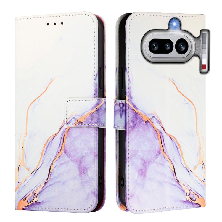 For Nothing Phone 4a PT003 Marble Pattern Flip Leather Phone Case