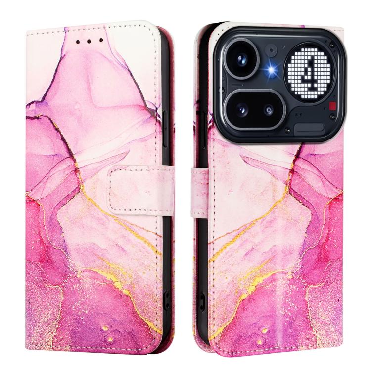 For Nothing Phone 4a Pro PT003 Marble Pattern Flip Leather Phone Case