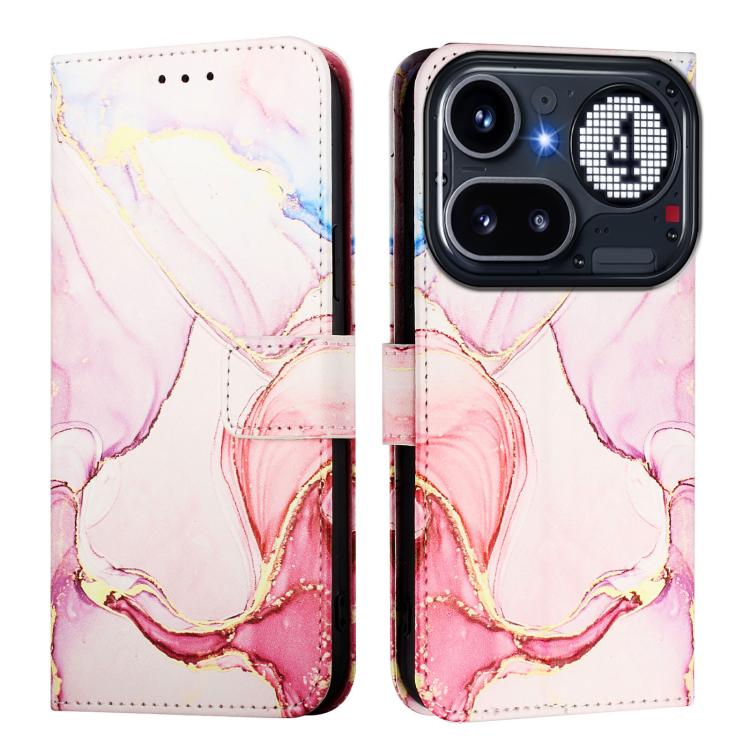For Nothing Phone 4a Pro PT003 Marble Pattern Flip Leather Phone Case