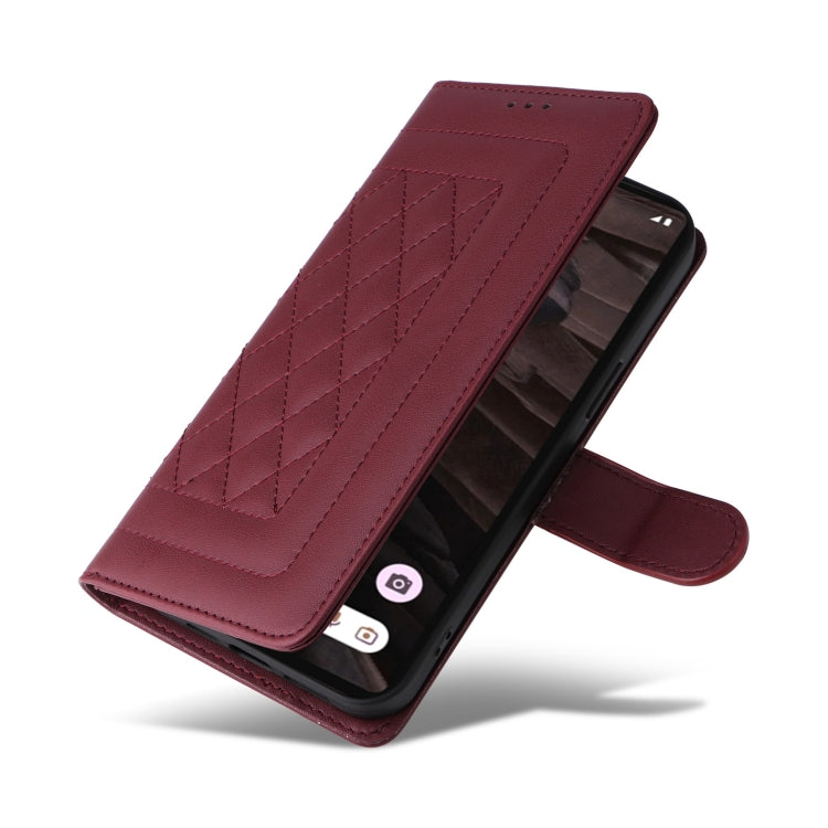 For Google Pixel 7a Diamond Lattice Leather Flip Phone Case