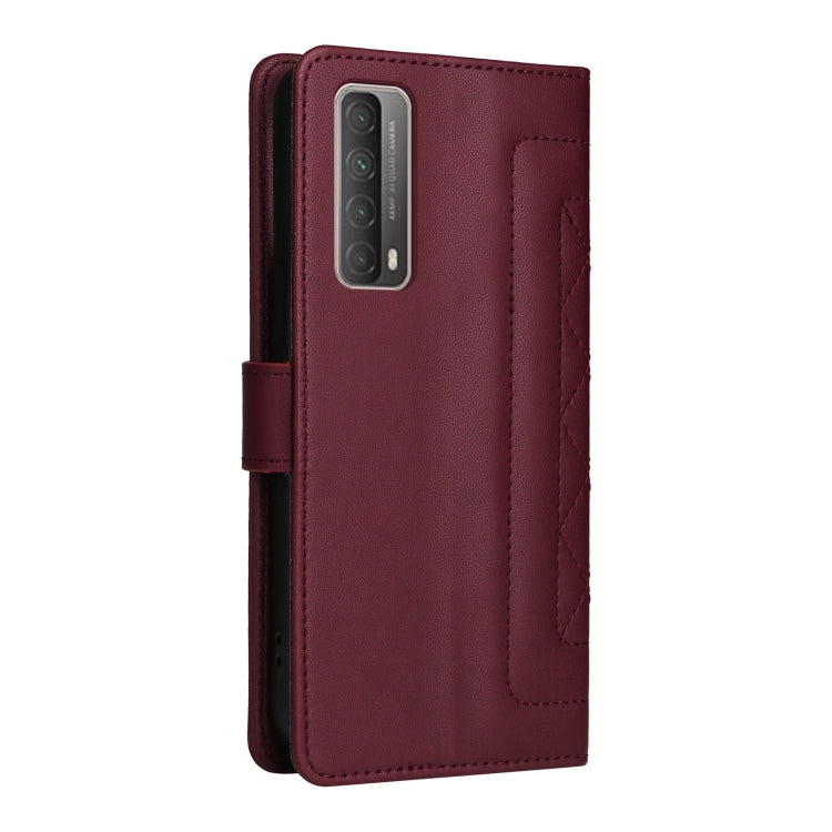 For Huawei P Smart 2021 Diamond Lattice Leather Flip Phone Case