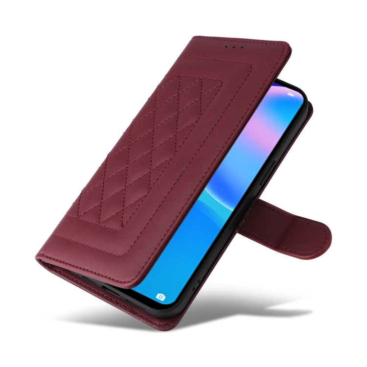For Huawei P Smart 2021 Diamond Lattice Leather Flip Phone Case