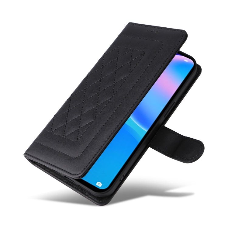 For Huawei P Smart 2021 Diamond Lattice Leather Flip Phone Case