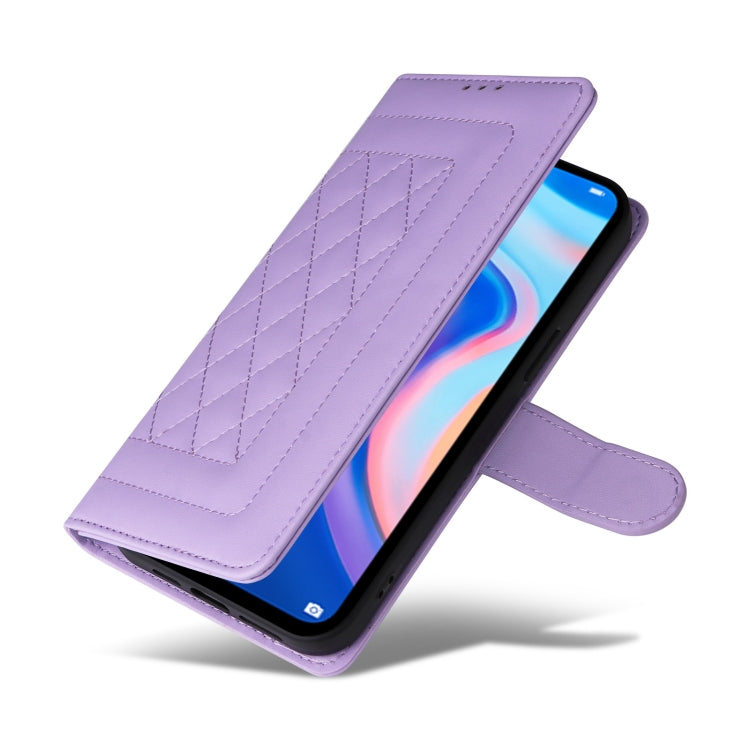 For Huawei P Smart Z Diamond Lattice Leather Flip Phone Case
