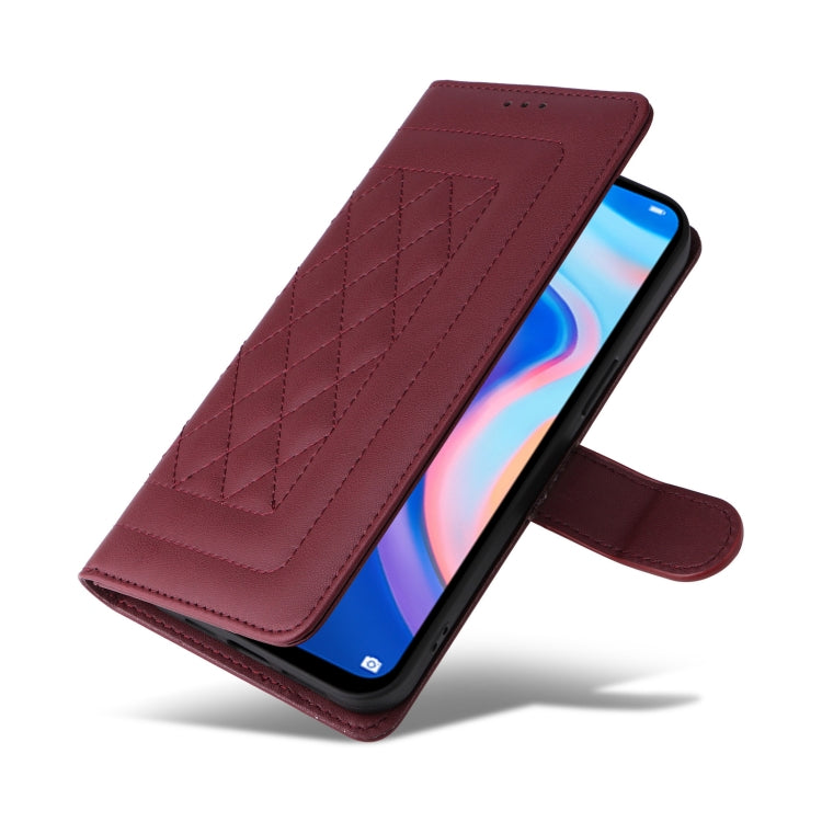 For Huawei P Smart Z Diamond Lattice Leather Flip Phone Case