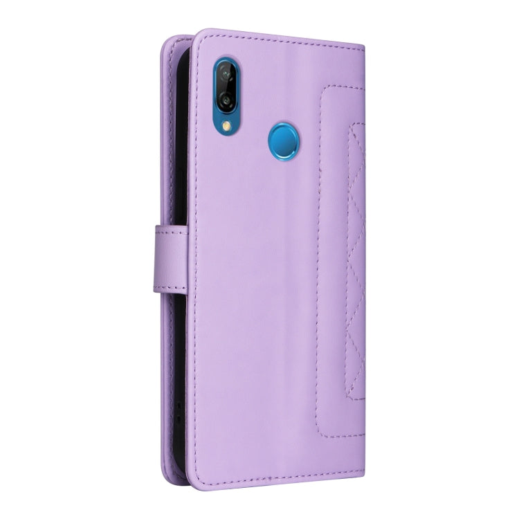 For Huawei P20 Lite Diamond Lattice Leather Flip Phone Case