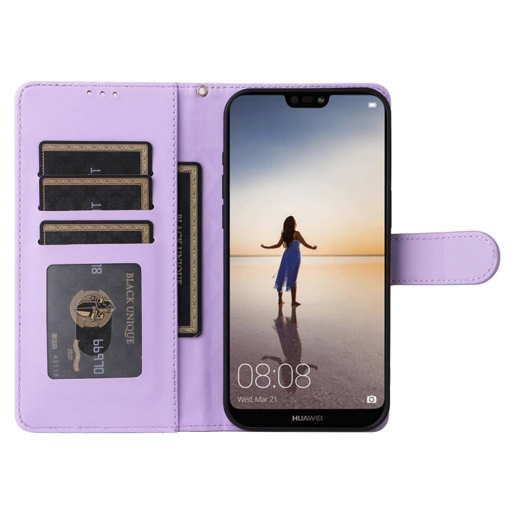 For Huawei P20 Lite Diamond Lattice Leather Flip Phone Case