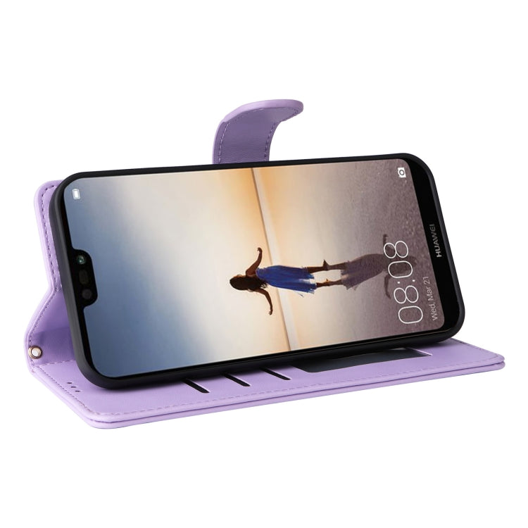 For Huawei P20 Lite Diamond Lattice Leather Flip Phone Case