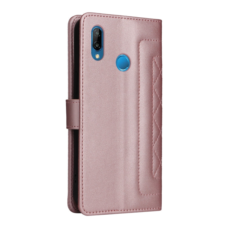 For Huawei P20 Lite Diamond Lattice Leather Flip Phone Case