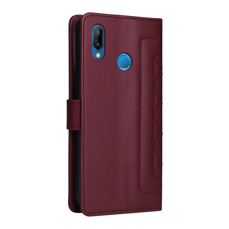 For Huawei P20 Lite Diamond Lattice Leather Flip Phone Case