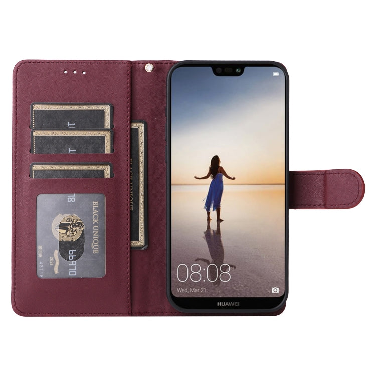 For Huawei P20 Lite Diamond Lattice Leather Flip Phone Case