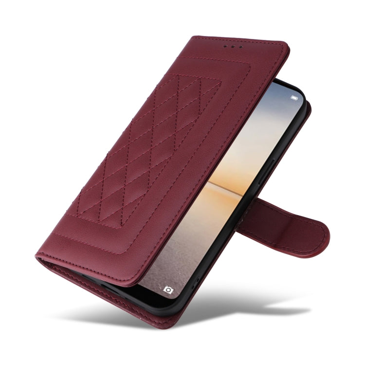 For Huawei P20 Lite Diamond Lattice Leather Flip Phone Case