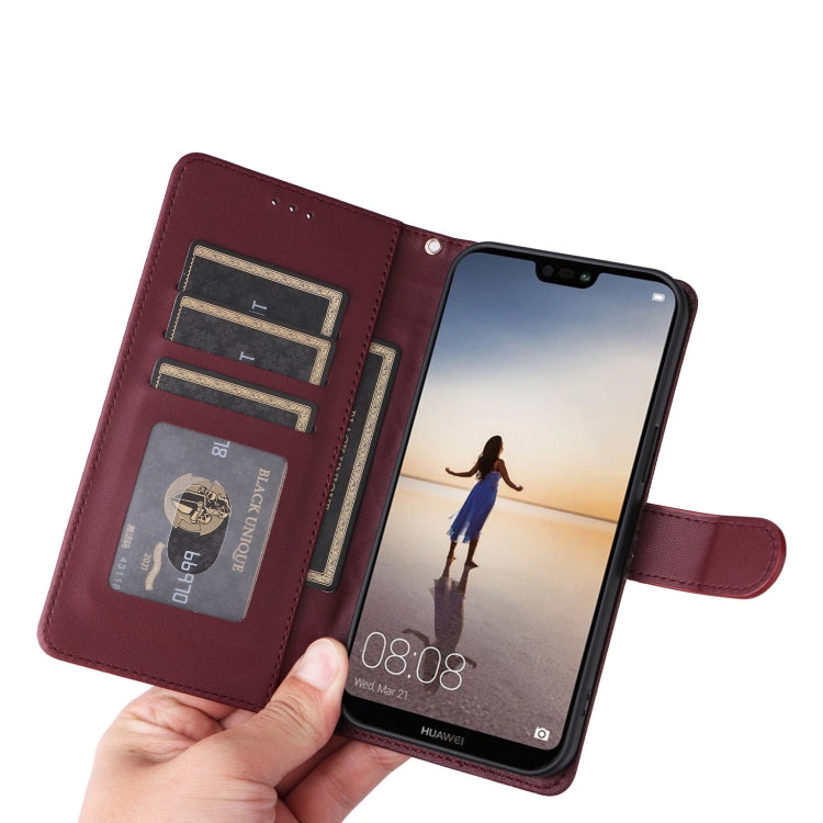 For Huawei P20 Lite Diamond Lattice Leather Flip Phone Case