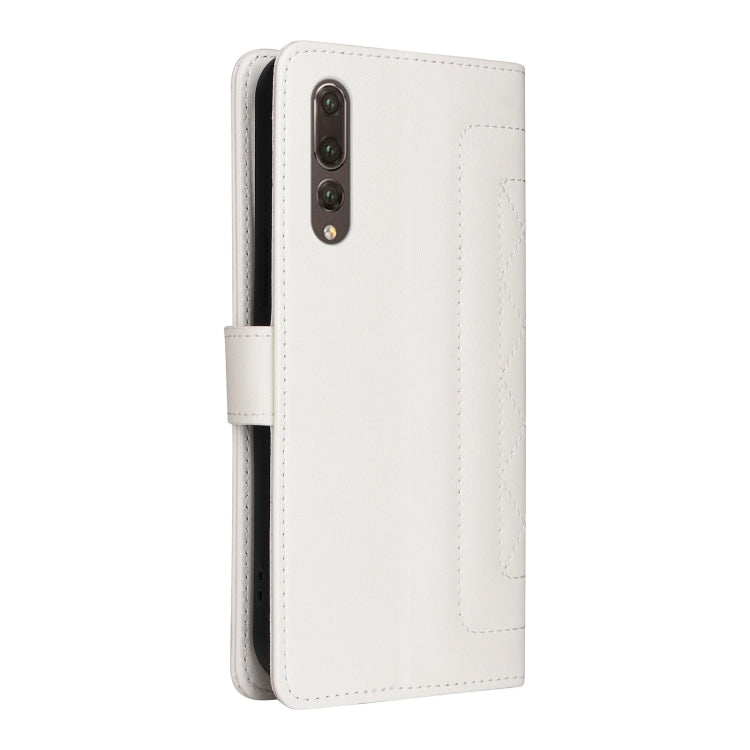 For Huawei P20 Pro Diamond Lattice Leather Flip Phone Case