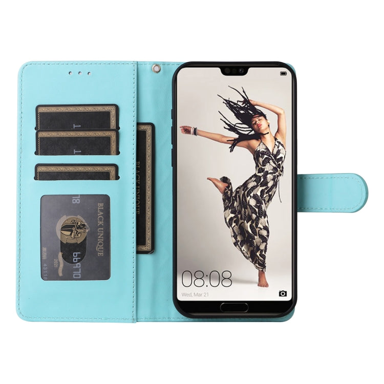 For Huawei P20 Pro Diamond Lattice Leather Flip Phone Case