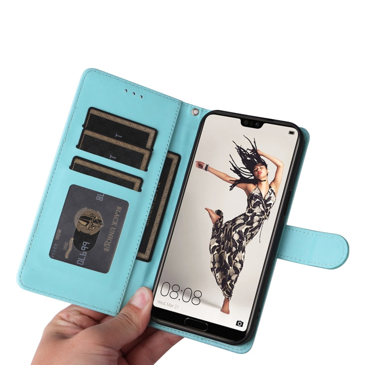 For Huawei P20 Pro Diamond Lattice Leather Flip Phone Case